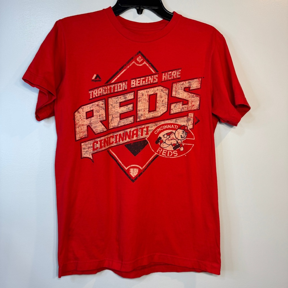 Majestic Cincinnati Reds Baseball T Shirt‎ Unisex Med Graphic Tee Fan Gear
